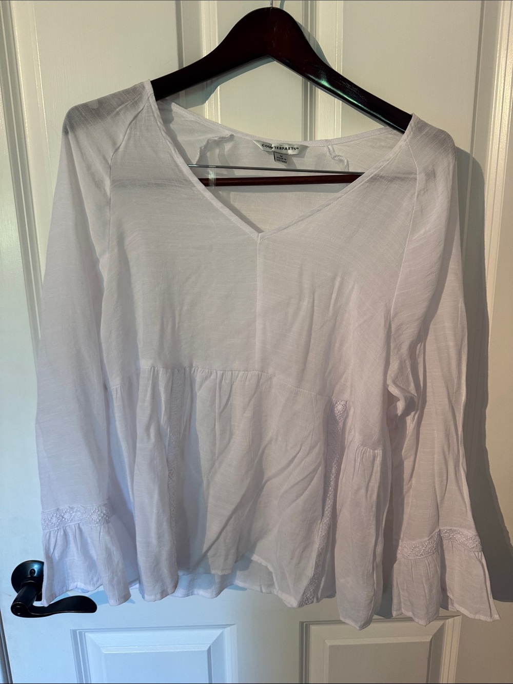 Counterparts White V-Neck Peasant Tunic